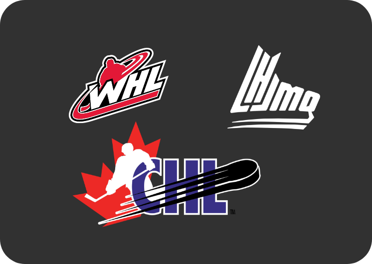 WHL, QMJHL, and CHL logos