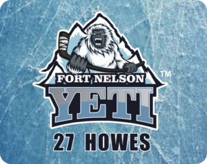 Fort Nelson YETI logo with 27 Howes text skate mat