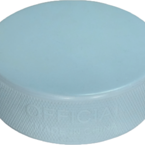 Baby blue coloured hockey puck