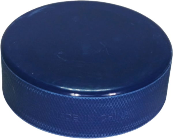 Dark blue coloured hockey puck