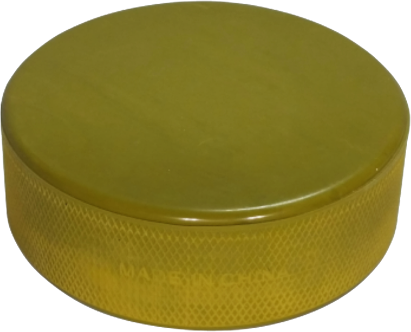 Gold coloured hockey puck