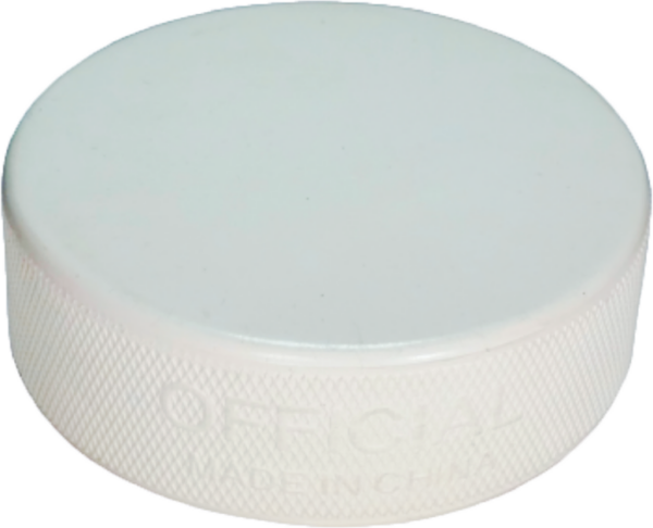 White coloured hockey puck