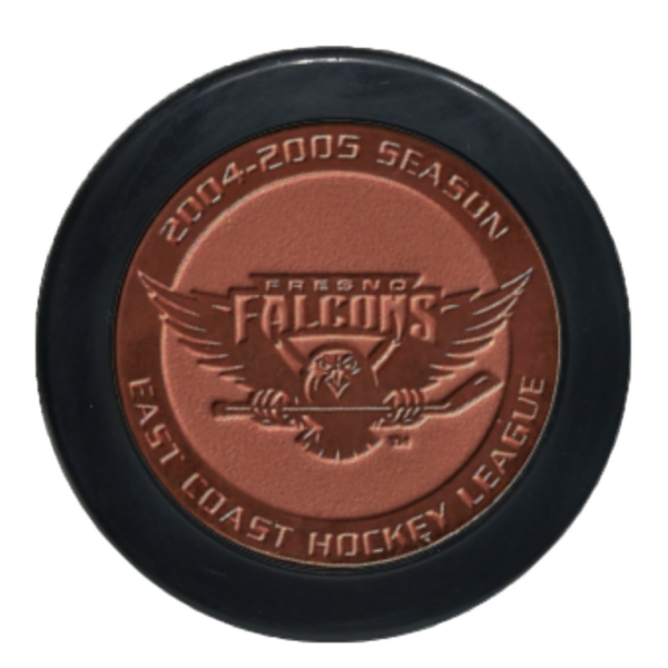 Franco Falcons East Coast Hockey League 2004–2005 season shiny copper medallion puck