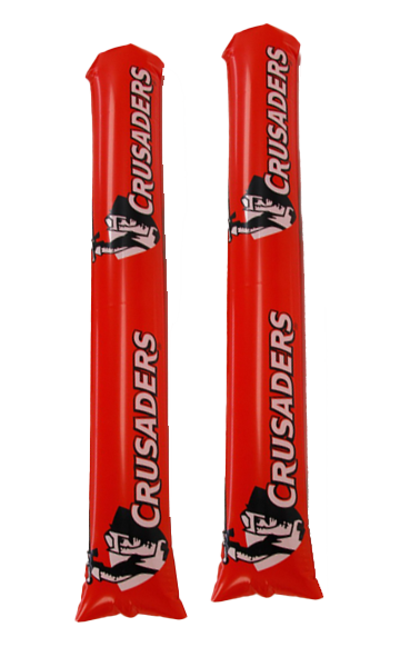 Custom red Crusaders cheering sticks