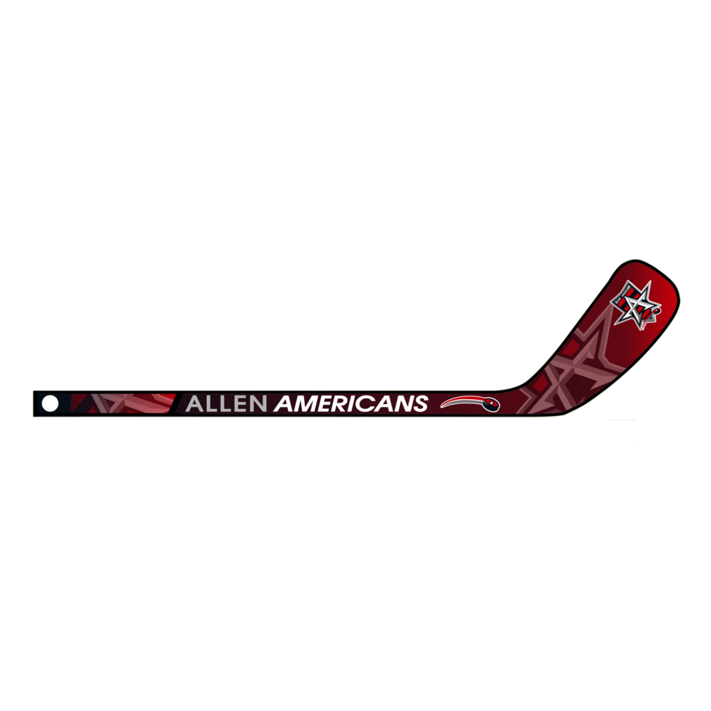 Hockey stick blade with Allen Americans branding