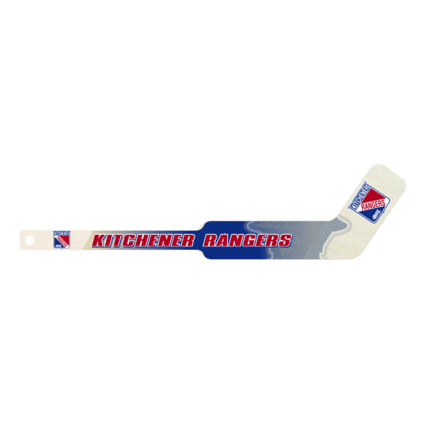 Kitchener Rangers hockey stick graphic with team logo and name