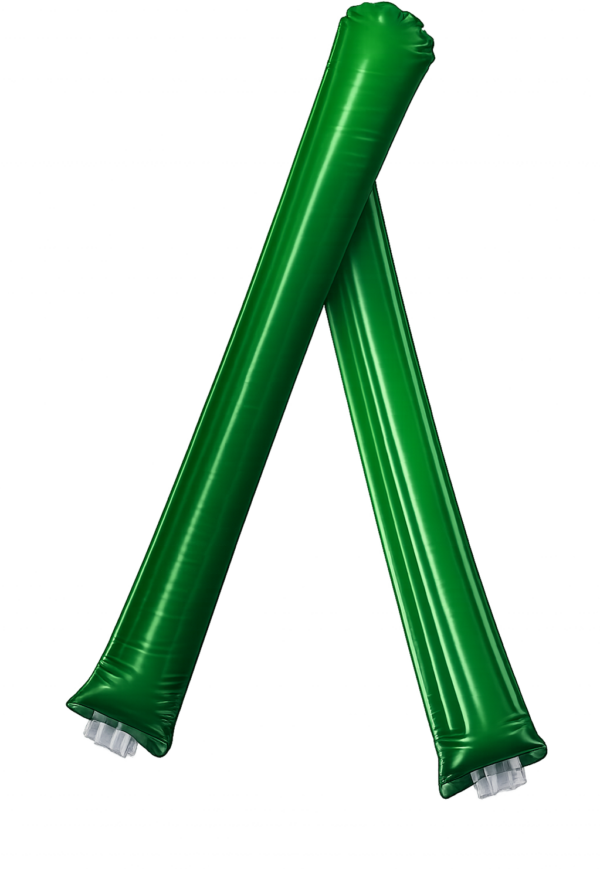 Green cheering sticks