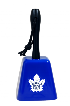 Toronto Maple Leafs blue cowbell with lanyard