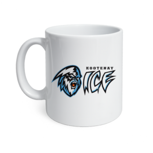 White mug with the Kootenay Ice logo