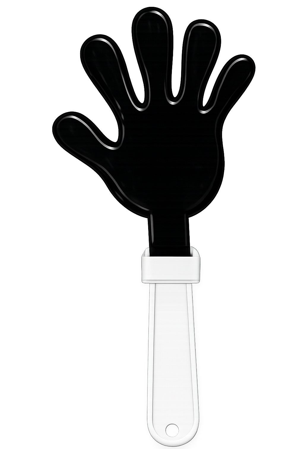 Black hand clapper with a white handle
