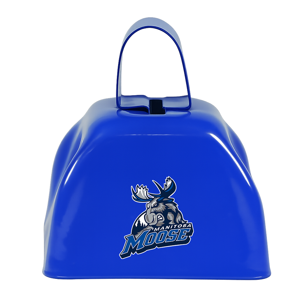 Blue Manitoba Moose mini cowbell