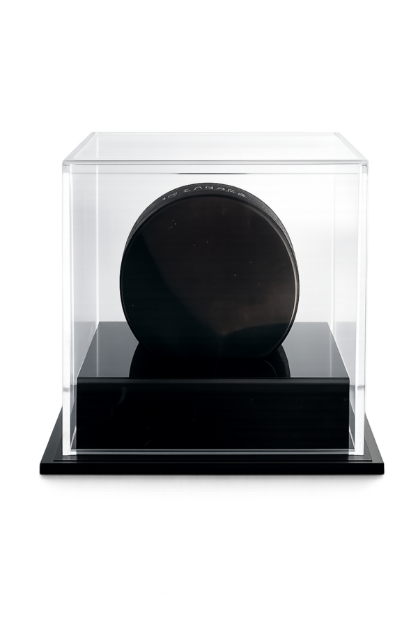 Clear Black Acrylic puck display case