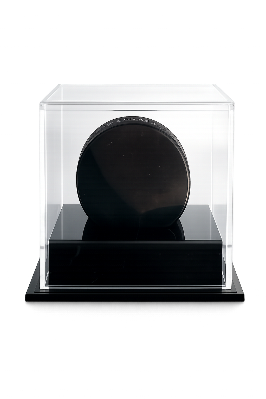 Clear Black Acrylic puck display case