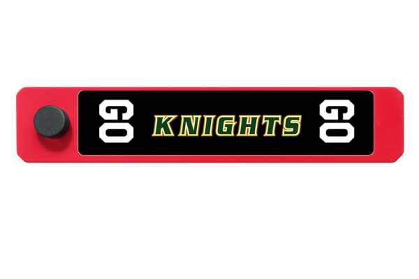 Go Knights Go wooden rattle