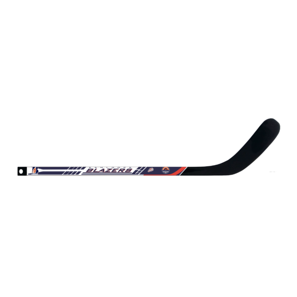 Kamloops Blazers hockey stick with team logo and branding
