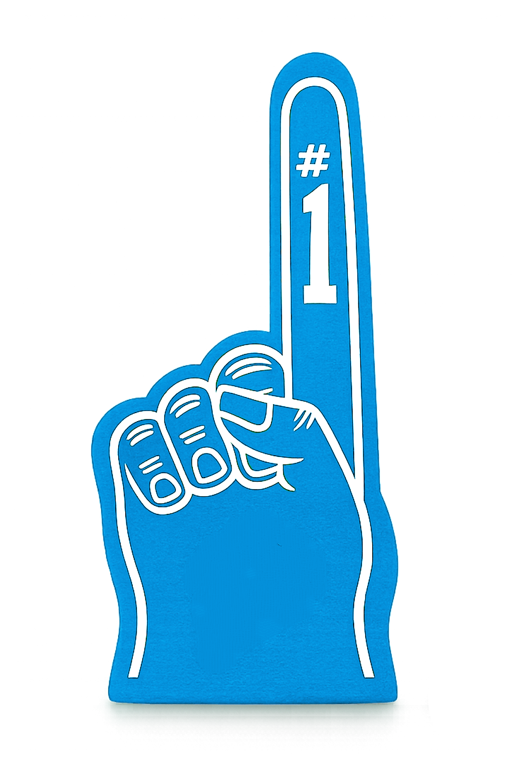 Number one foam finger cheering hand sign