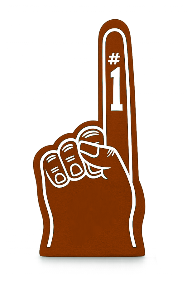 Number one foam finger cheering gesture
