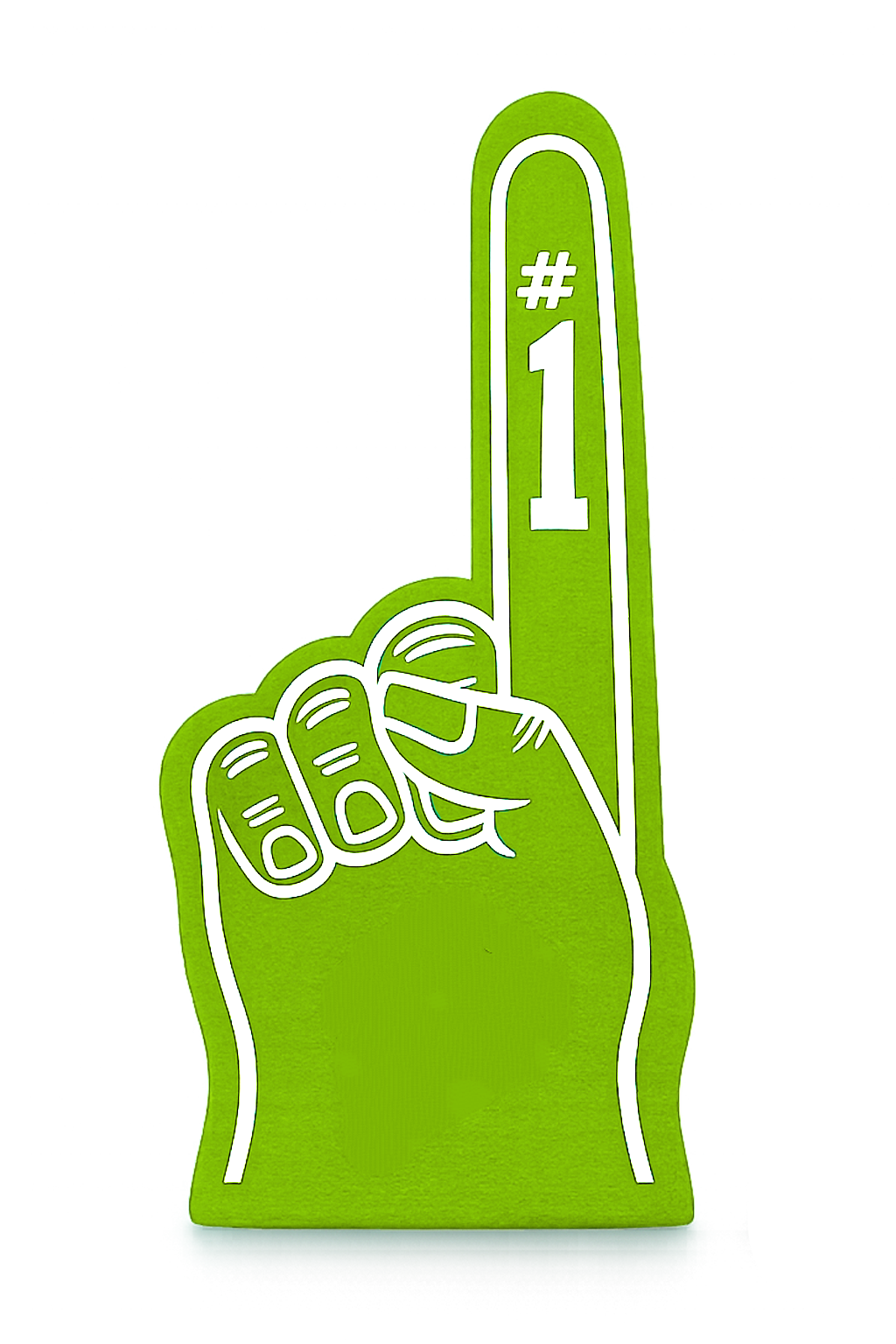 Number one foam finger cheering hand sign