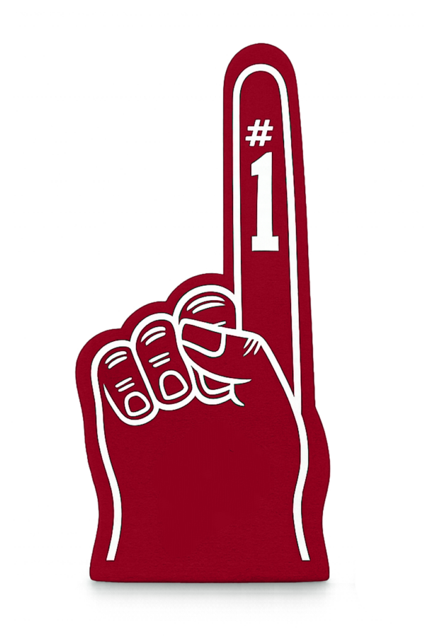 Number one foam finger with raised index finger