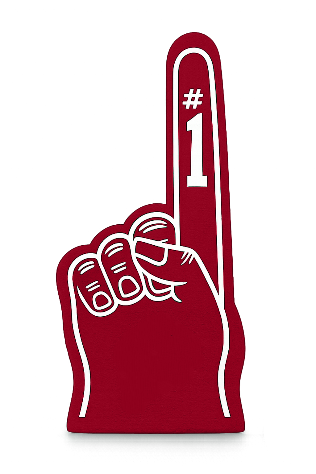 Number one foam finger with raised index finger
