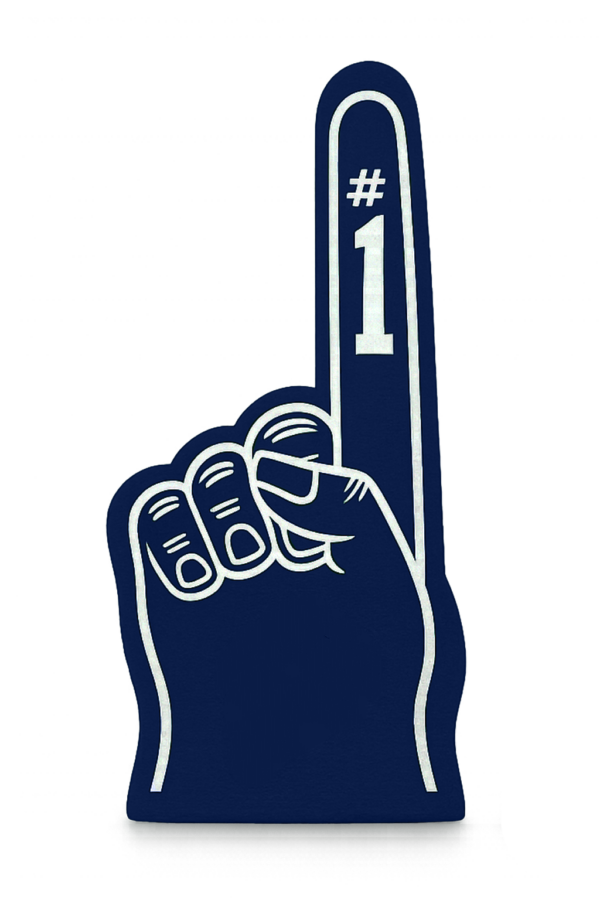 Number one foam finger cheering sign