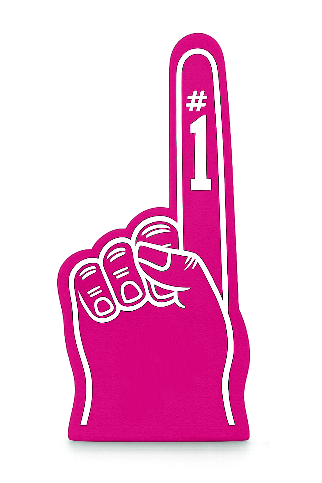 Number one foam finger cheering hand sign