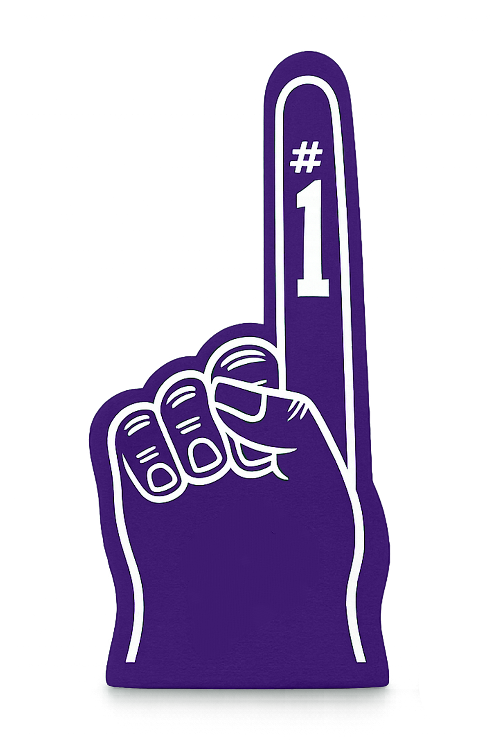 Purple foam finger with #1 raised