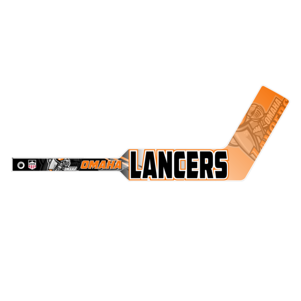 Omaha Lancers hockey stick with logo