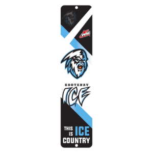 Kootenay Ice street sign with team logo and the slogan “This is Ice Country”
