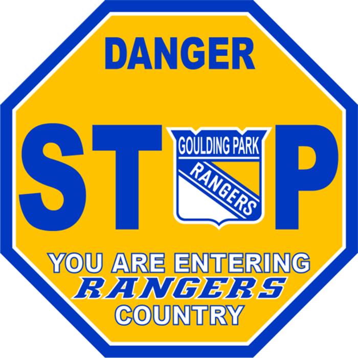 Danger stop sign: you are entering Rangers country