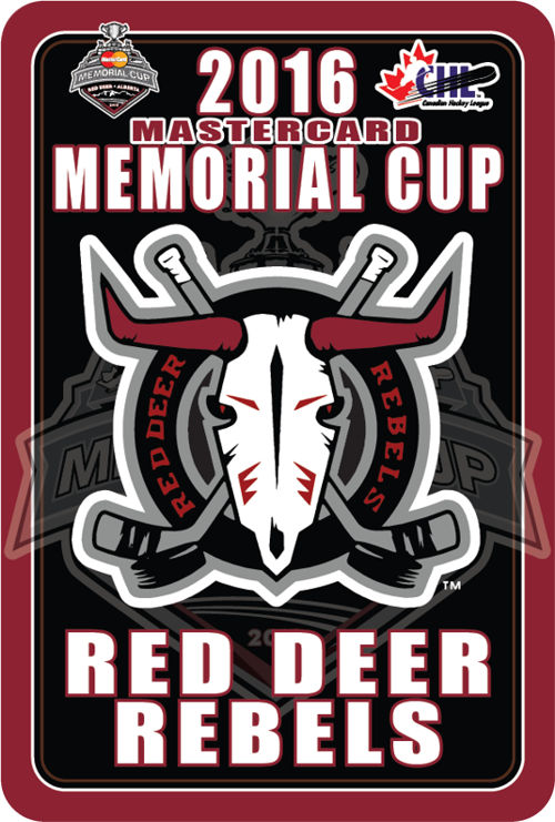 2016 Mastercard Memorial Cup Red Deer Rebels logo sign