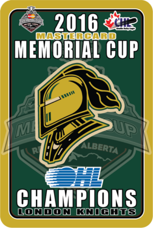 2016 Mastercard Memorial Cup champions: London Knights sign