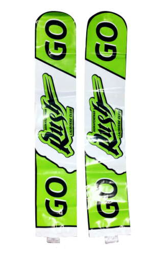 Saskatchewan Lacrosse Club custom green and white cheering sticks