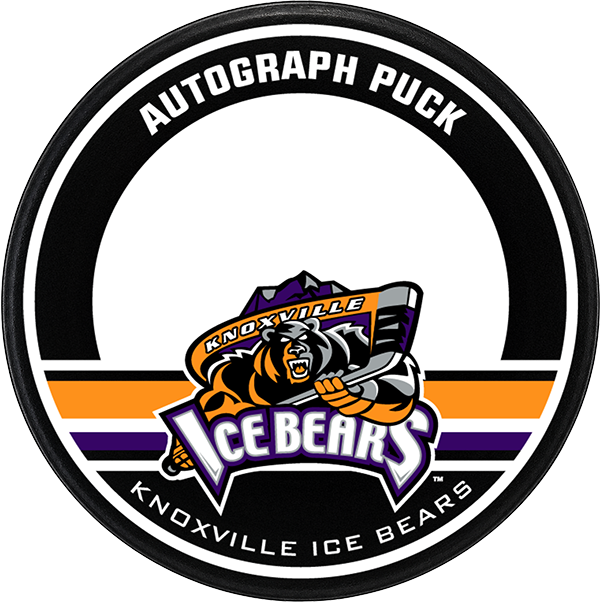 Knoxville Ice Bears custom autograph puck logo