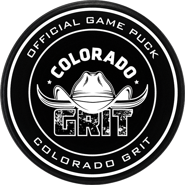 Colorado Grit custom official game puck logo