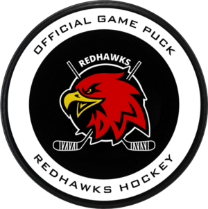 Redhawks custom official game puck logo