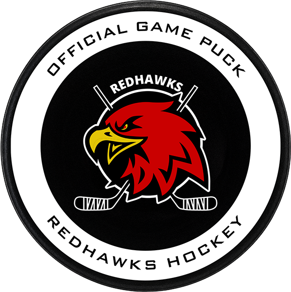 Redhawks custom official game puck logo