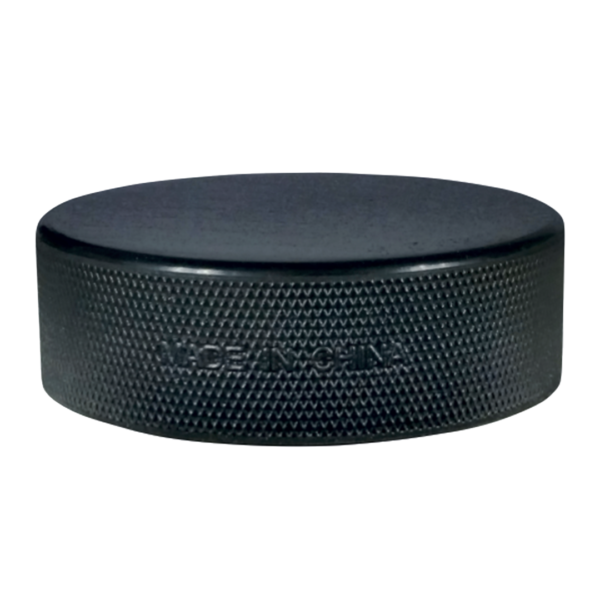 Black Imported hockey puck