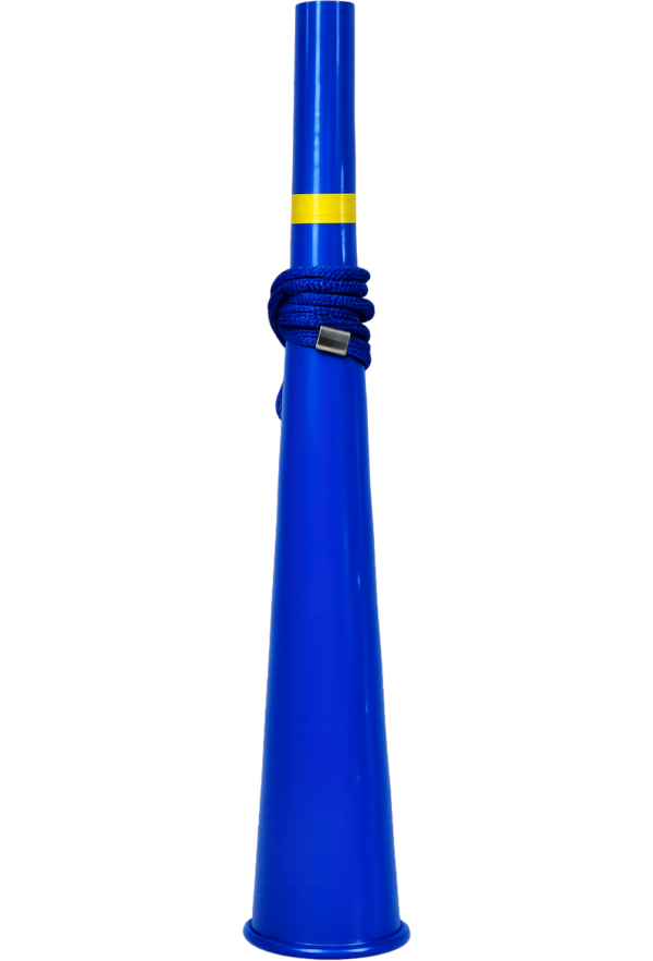 Blue cheering horn